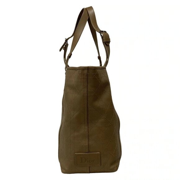 Auth DIOR/ChristianDior Rasta/Canaje Stitching Brown Leather Tote Bag - Picture 4 of 16